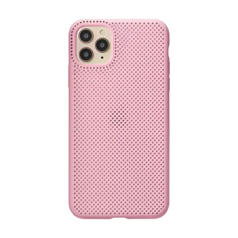 Husa HELMET CASE LIQUID SILICONE IPHONE 11 PRO MAX GRID,  PINK, 6.5"