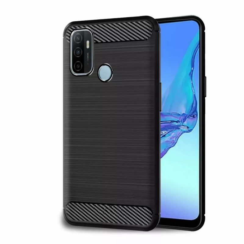 Чехол HELMET CASE CARBON OPPO A53 FIBER,  BLACK, 6.5"