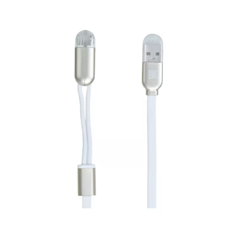 Cablu OEM LIGHTNING+MICRO-USB CABLE REMAX,  BINARY,  WHITE