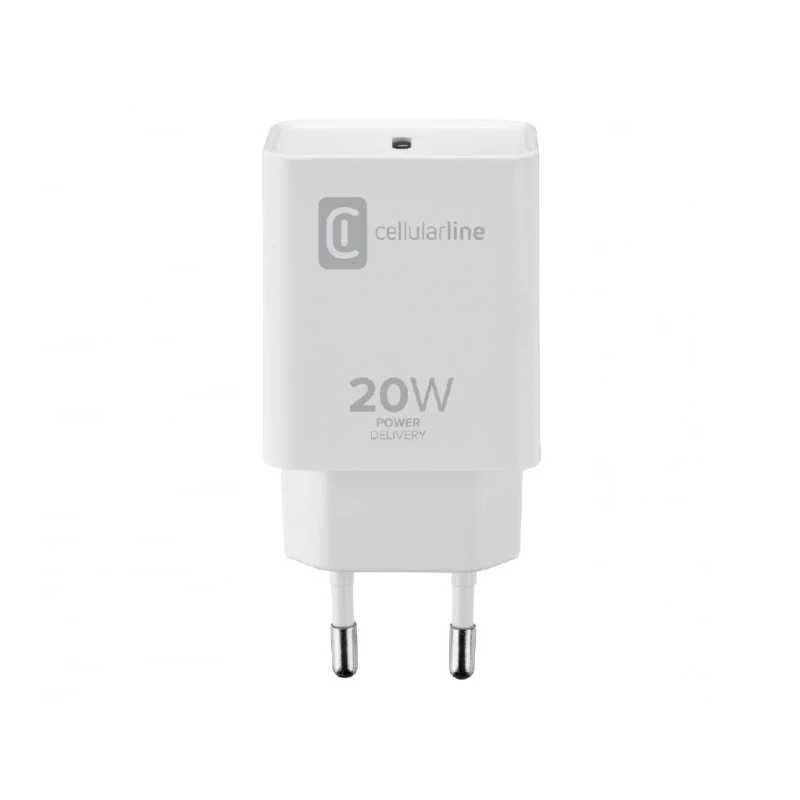 Зарядное устройство Cellular Line WALL CHARGER CELLULARLINE,  TYPE-C,  20W,  WHITE