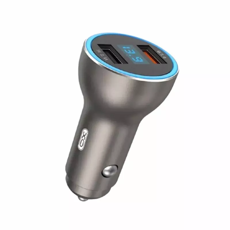 Incarcator masina XO 2USB, CC30, SILVERINPUT : 100-240V ~50/60HZ MAX0.6A OUTPUT: 5.0V-2.0A STANDARD USB INTERFACE - PLUG