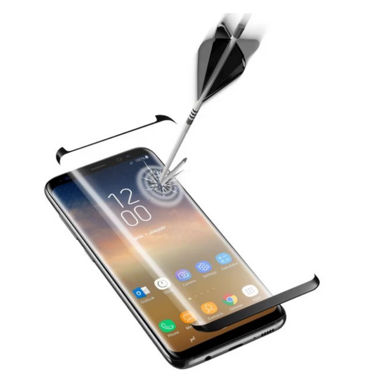 Защитное стекло Cellular Line CELLULAR TEMPERED GLASS FOR SAM. GAL. S9+,  CURVED,  BLACK