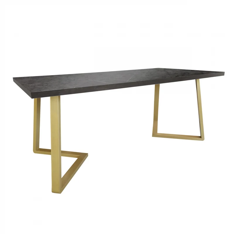 Masa DP FRIDA 1800*900, PAL melaminat,  Metal,  Marmura neagra,, 180 x 90 x 75