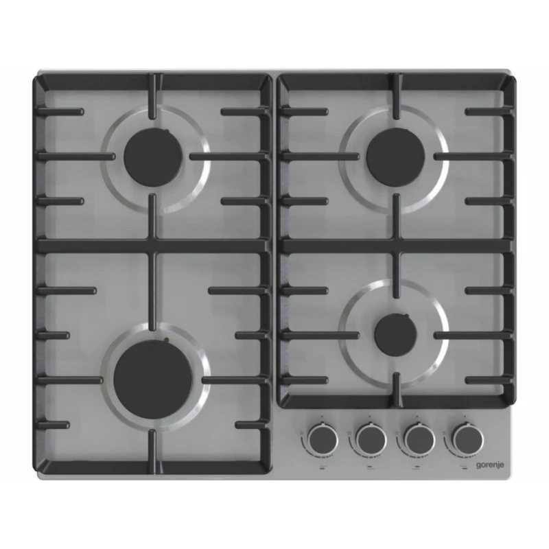 Plita incorporabila cu gaz GORENJE G642ABX, 4 arzatoare, Sticla calita,  Aprindere electrica,  Inox, Negru