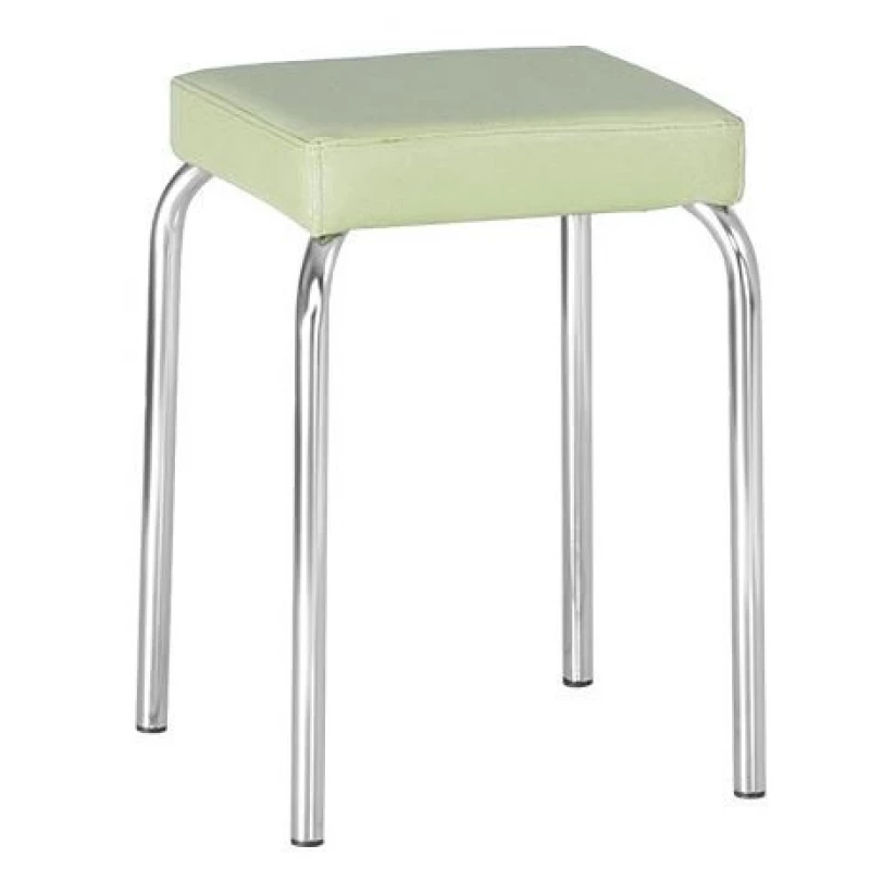 Стул DP TABURET  TUTTI CHROME~V18, Металл,  Экокожа,  Слоновая кость, 46 x 31 x 31