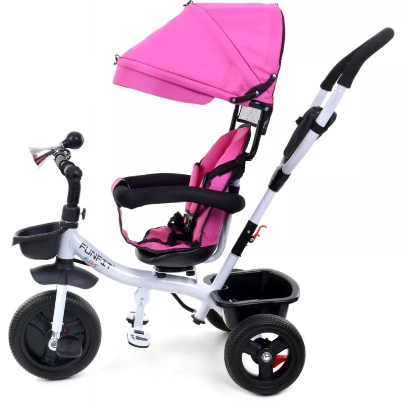 Bicicleta pentru copii FunFit KIDS TWIST 2677, 0.6-5 ani,  18.5",  23.5",  Cu maner,  Parasolar,  Roz