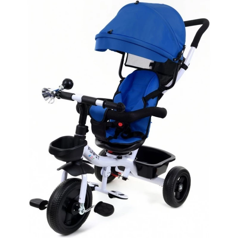 Bicicleta pentru copii FunFit KIDS TWIST 2678, 0.6-5 ani,  18.5",  23.5",  Cu maner,  Parasolar,  Albastru