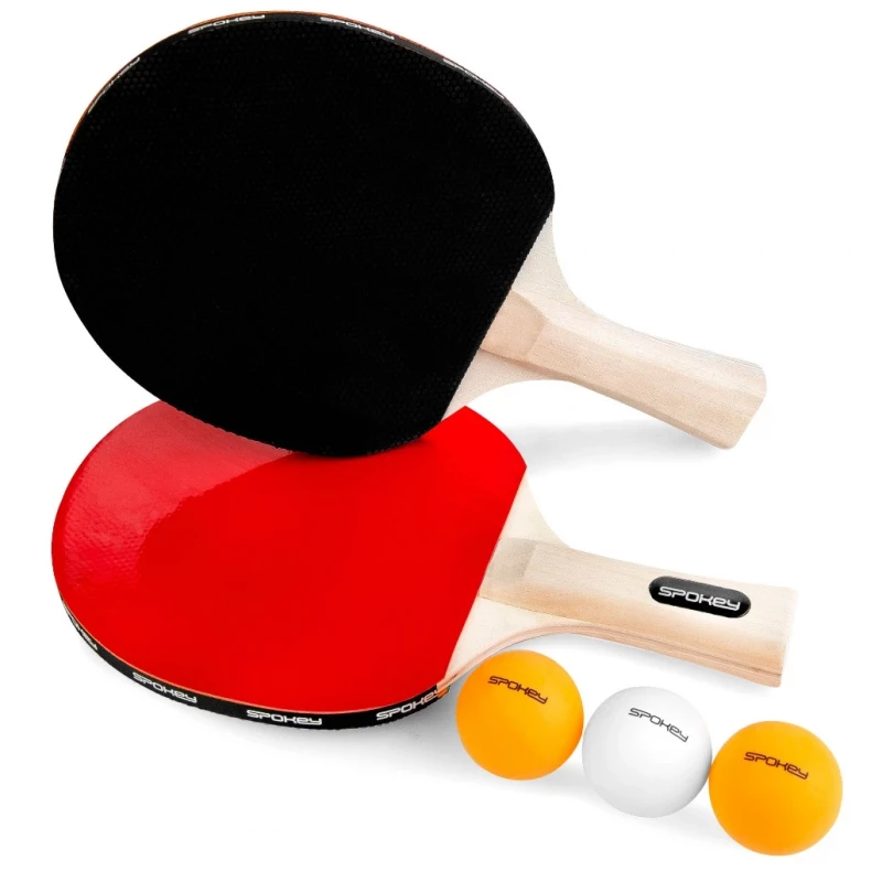 Racheta pentru tenis de masa Spokey JOY SET (81814), 3 mingi,  Negru,  Rosu