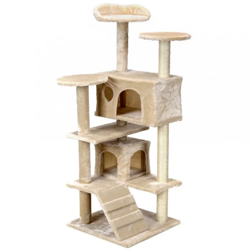 Ansamblu de joaca pentru pisici FunFit 1609, Bej,  131 x 49 x 49 cm