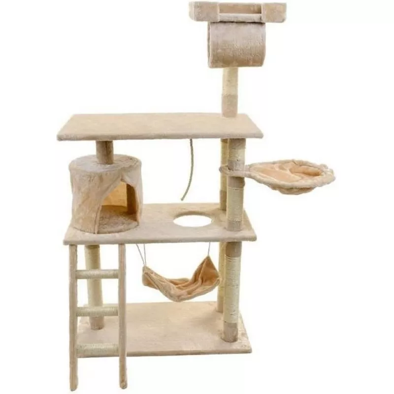 Ansamblu de joaca pentru pisici FunFit 1951, Bej,  140 x 75 x 40 cm