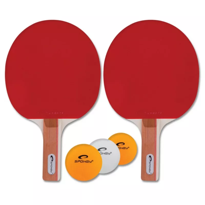 Racheta pentru tenis de masa Spokey Standart Set (81813), 3 mingi,  Negru,  Rosu