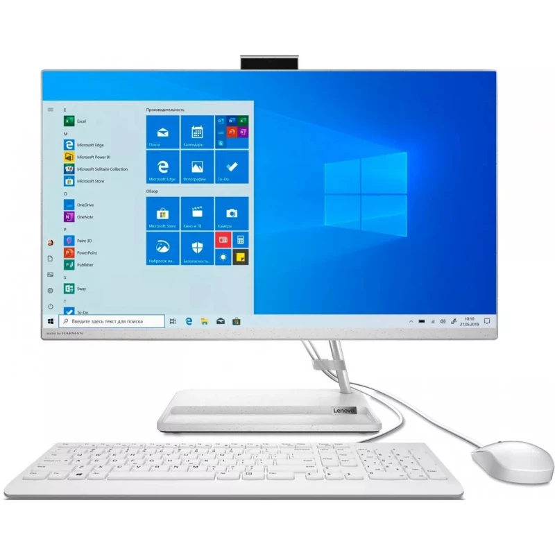 PC All-in-One LENOVO IdeaCentre AIO 3 24ALC6 White, 23.8, IPS FHD Ryzen 5 5500U 8GB 512GB SSD Radeon Graphics No OS Wireless Keyboard+Mouse F0G1001BRK