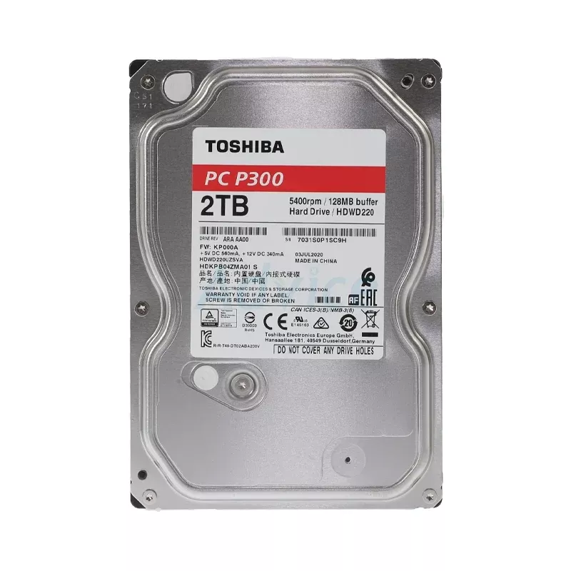 HDD TOSHIBA P300 DESKTOP (HDWD220UZSVA), 3.5 2.0TB, 128MB 5400rpm