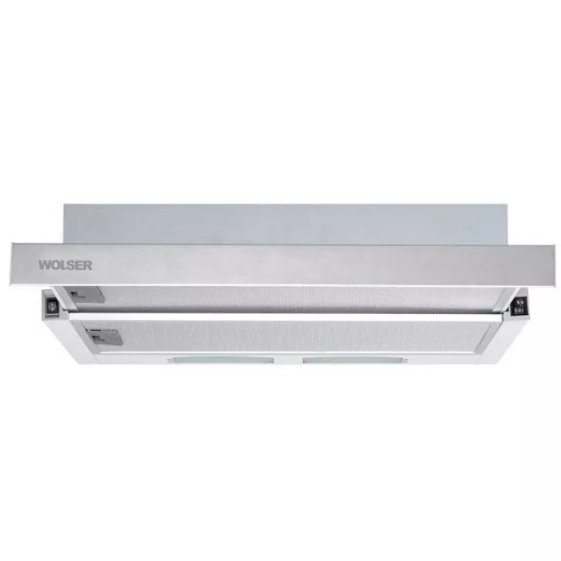 Hota WOLSER WL- F 60 SLIM INOX, 400 m3/h,  1 motor,  60 cm,  Filtru din aluminiu absorbant de grasimi,  Inox