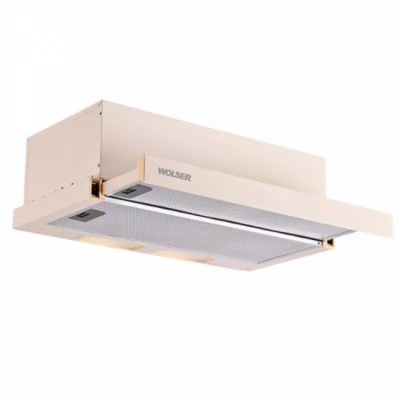Hota WOLSER WL- F 60 SLIM IVORY, 400 m3/h,  1 motor,  60 cm,  Filtru din aluminiu absorbant de grasimi,  Ivory