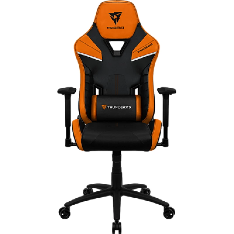 Fotoliu Gaming ThunderX3 TC5 Black/Tiger Orange, Metal,  Piele eco,  Gazlift,  Negru,  Orange