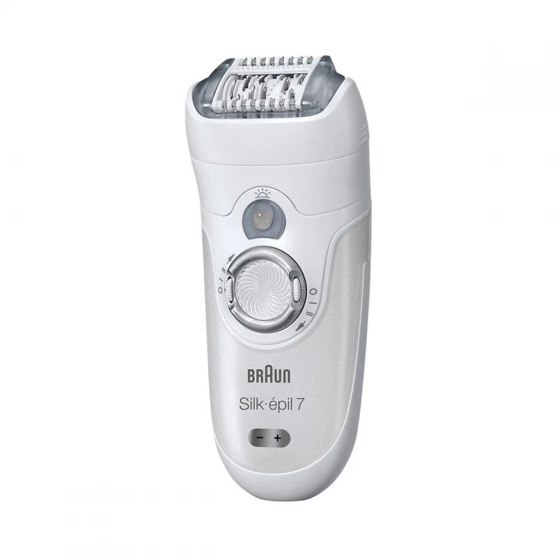 Эпилятор BRAUN SILK-EPIL 7 -, 40 пинцетов,  5 насадок,  2 скорости,  Белый