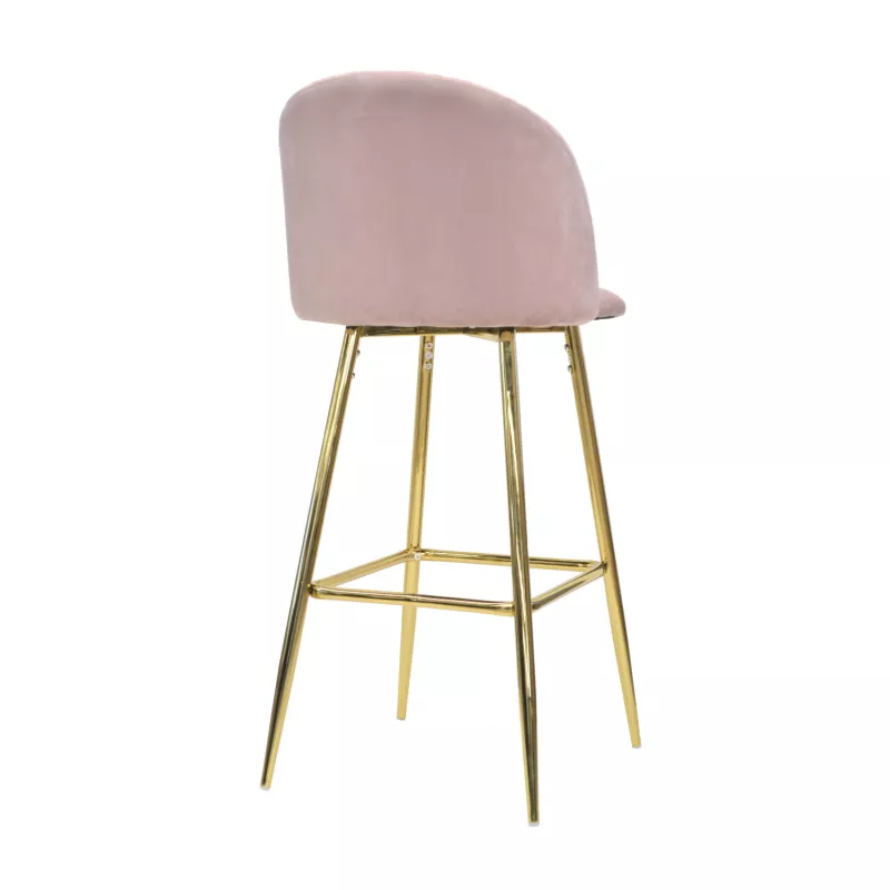 Scaun de bar DP MAYA, Metal,  Stofa,  Roz,  Auriu, 46 x 56 x101