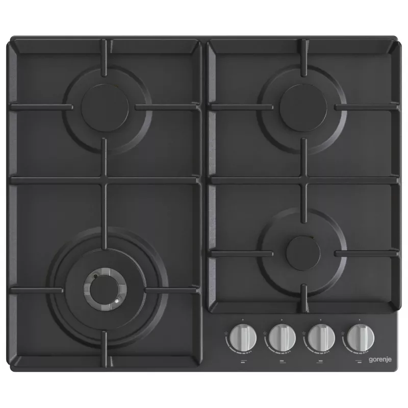 Plita incorporabila cu gaz GORENJE GW 641 EXB, 4 arzatoare,  Arzator Wok,  Inox,  Aprindere electrica,  Negru