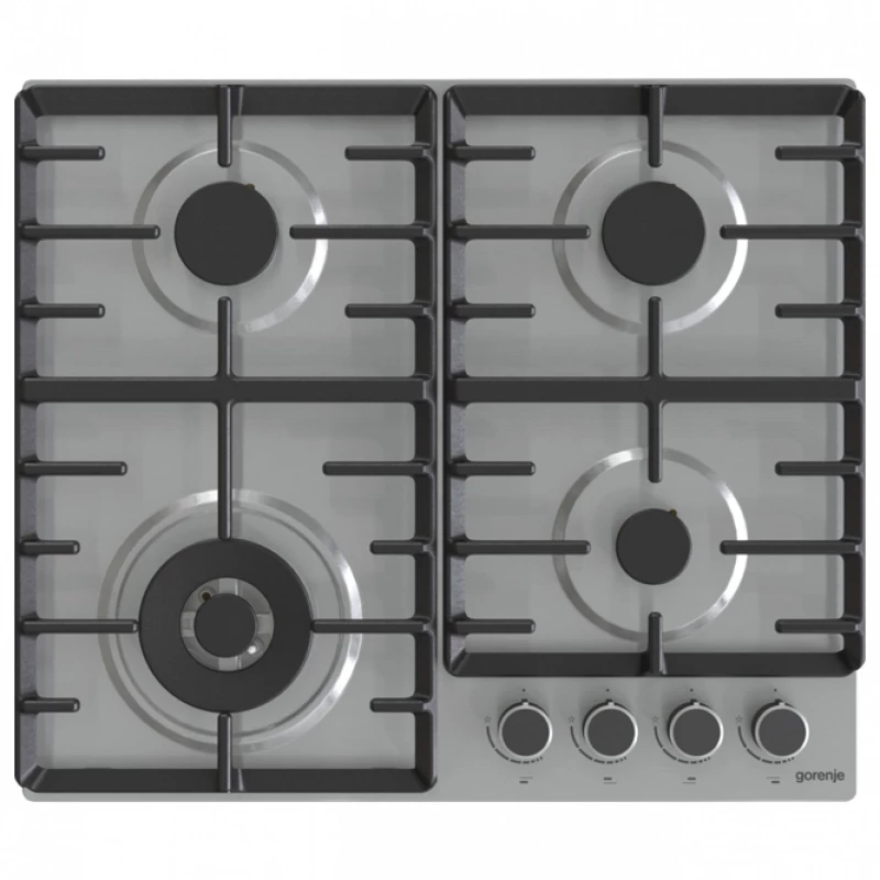 Plita incorporabila cu gaz GORENJE GW 642 ABX, 4 arzatoare,  Arzator Wok,  Aprindere electrica,  Inox, Negru