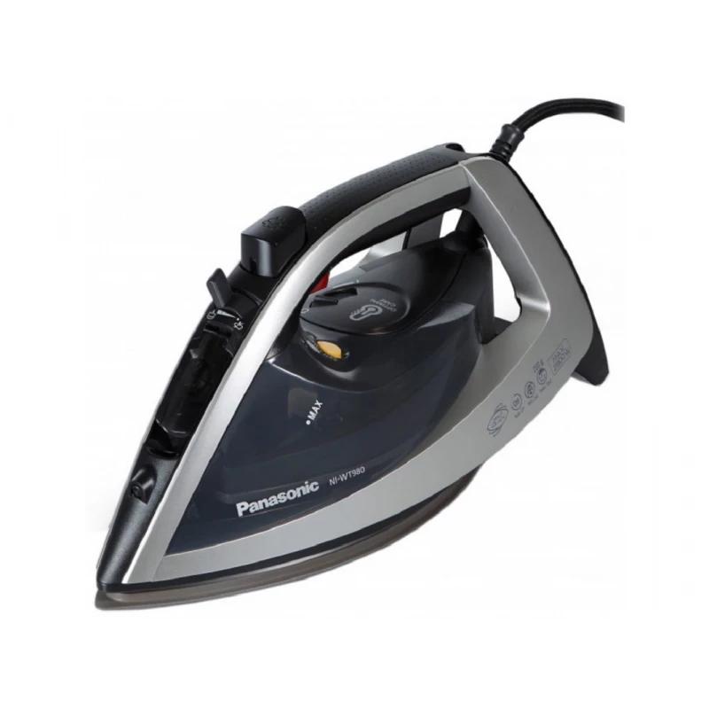Fier de calcat PANASONIC NI-WT980LTW, Talpa ceramica,  2800 W,  Jet abur 200g, min,  350 ml,  Argintiu,  Negru