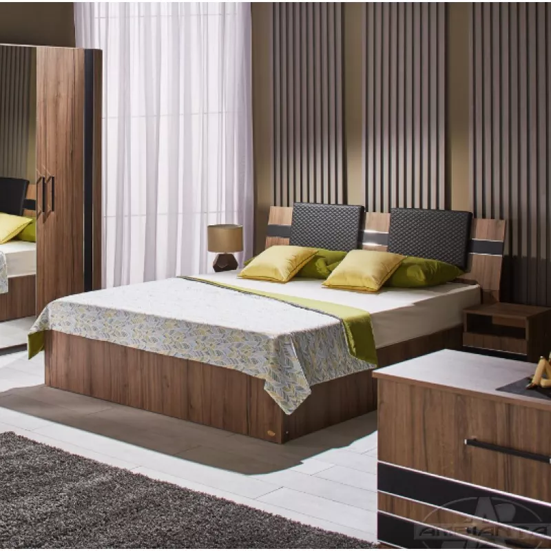 Кровать Ambianta FENIX, Двуспальная,  Орех, 140 x 200