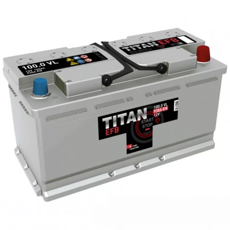 Аккумулятор авто TITAN EFB 100.0 A/H 930 R+ 352 X 175 X 190
