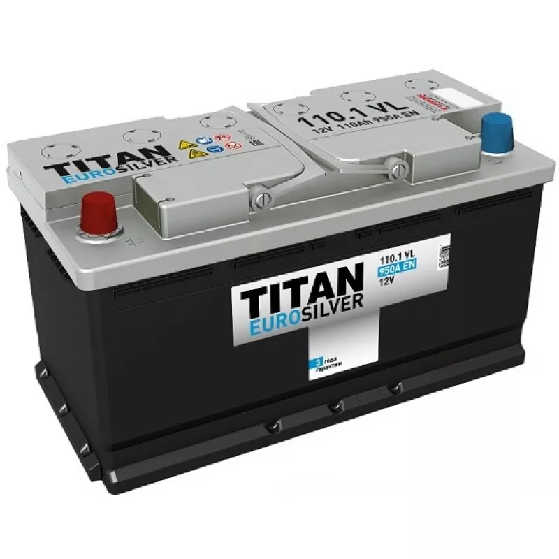 Аккумулятор авто TITAN EUROSILVER 110.1 A/H 950 L+ 352 Х 175 Х 190