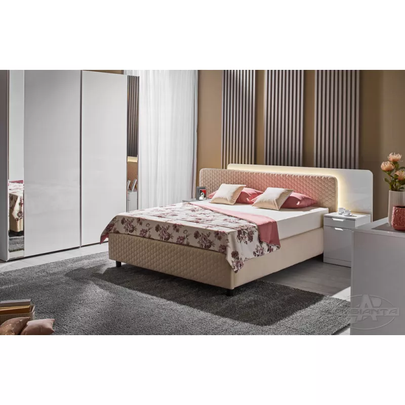 Pat Ambianta MONTREAL, Pat dublu,  Alb, 160 x 200