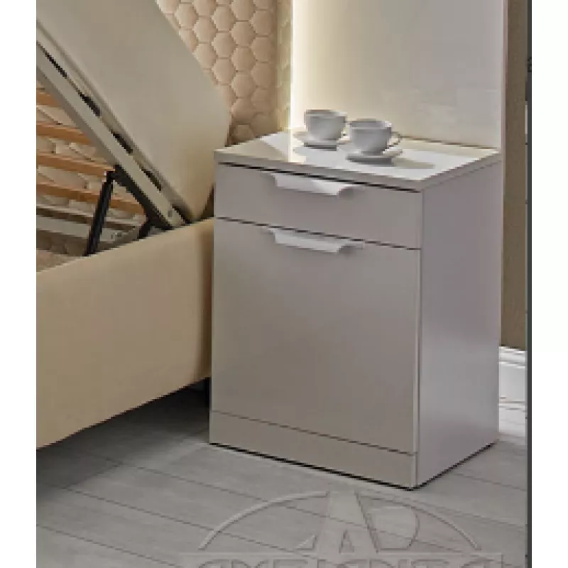 Noptiera Ambianta MONTREAL, 1 sertar,  PAL melaminat,  Alb, 55.5 x 40.2 x 38.3