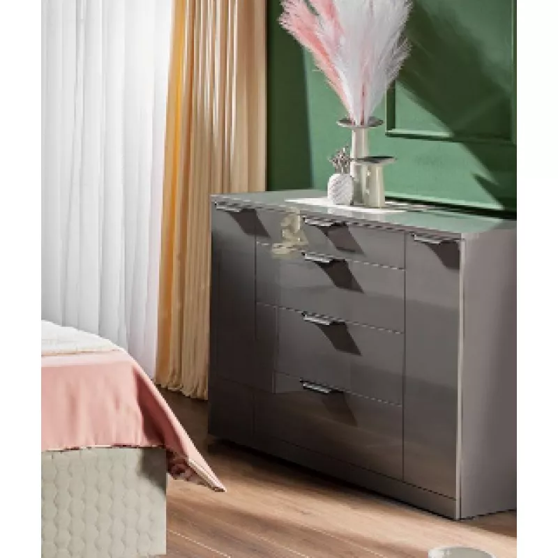 Comoda Ambianta MONTREAL, PAL melaminat,  Antracit, 87.3 x 110.2 x 48.2