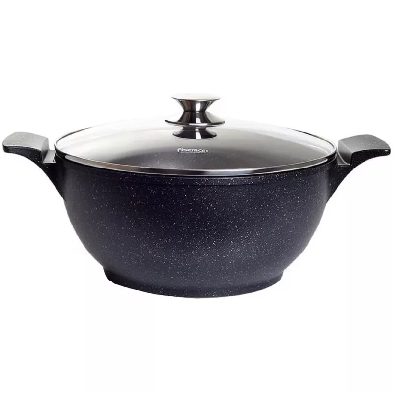 Cratita cu capac FISSMAN GRANDE14322, 9.3 l,  32 x 15 cm,  Aluminiu,  Negru