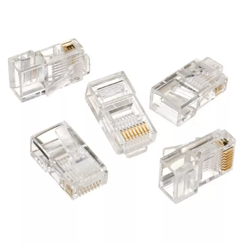 Conector RJ45 GEMBIRD MODULAR PLUG 8P8C FOR SOLID LAN CABLE, 100 pcs,  bag