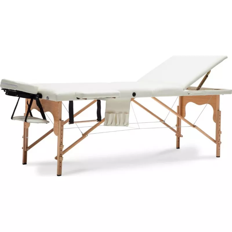 Masa de masaj BodyFit 580 XXL, Doua sectiuni,  Alb