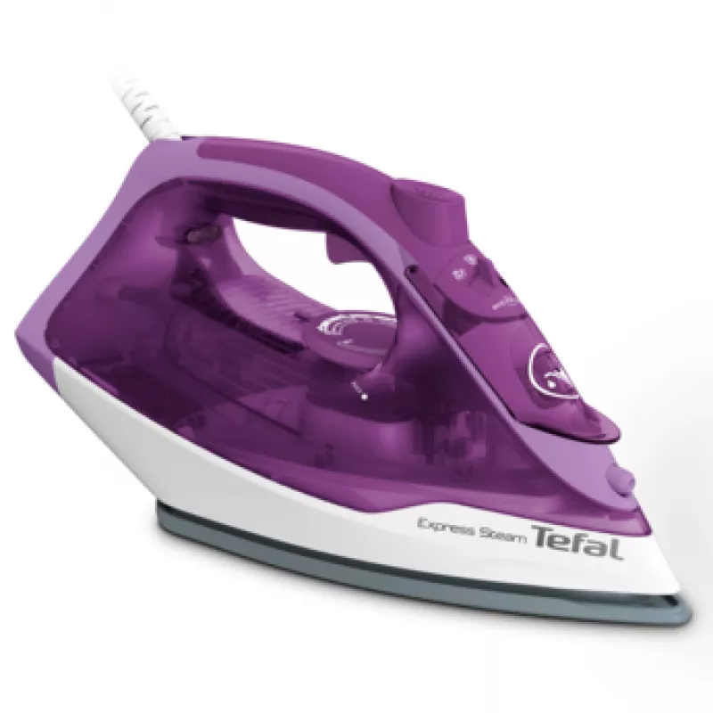 Fier de calcat Tefal EXPRESS STEAM FV2836E0, Talpa ceramica, 2400 W, 165 g/min, 270 ml, Violet, Alb