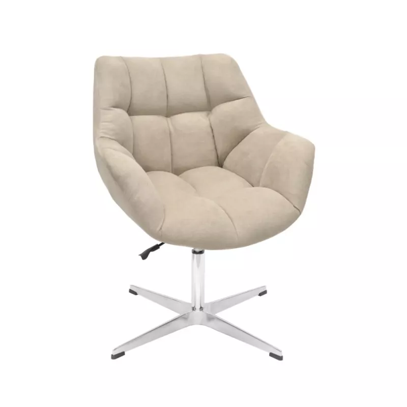 Fotoliu DP VENSAN PLUS CROSS~SORO 23, Metal, Placaj, Spuma poliuretanica, Stofa, Bej,, 71-82 x 64 x 61