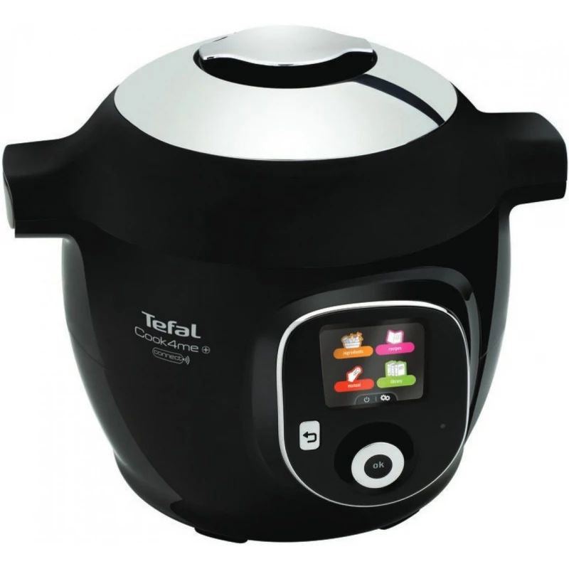Multicooker-oala sub presiune Tefal CY855830 COOK4ME, 6 l,  1600 W,  50 programe,  Pastrare la cald,  Aburire,  Terci,  Pilaf,  Fierbere,  Coacere,  Prajire,  Negru