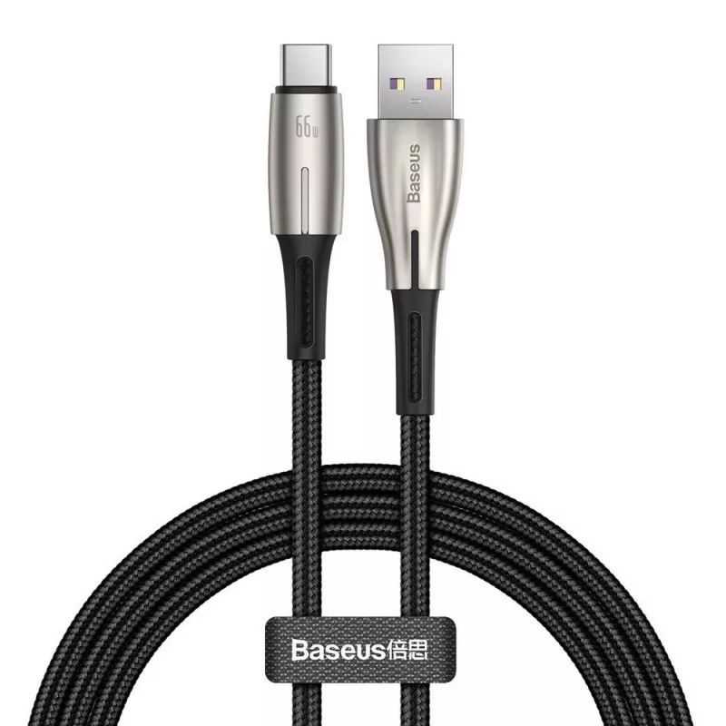 Кабель Baseus WATER DROP-SHAPED CABLE FOR TYPE-C 66W 1M,  BLACK