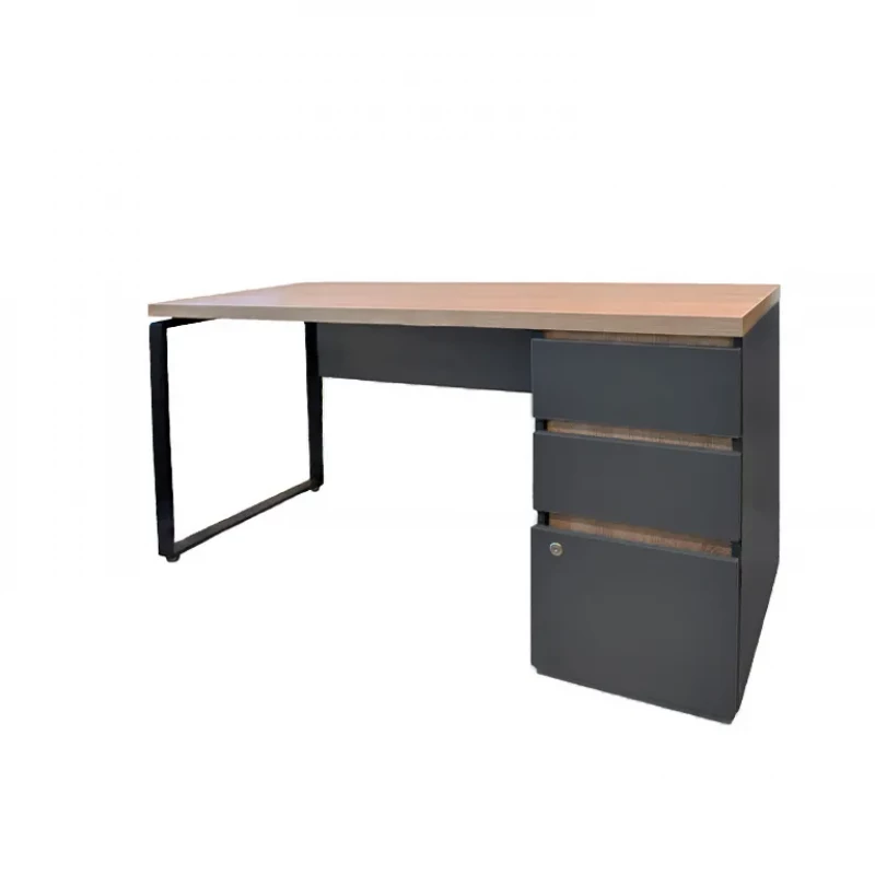 Masa de birou DP URBAN+BOX INCORPORAT 1500X680, PAL melaminat,  Metal,  Stejar laptos,  Negru,, 155 x 68 x 75