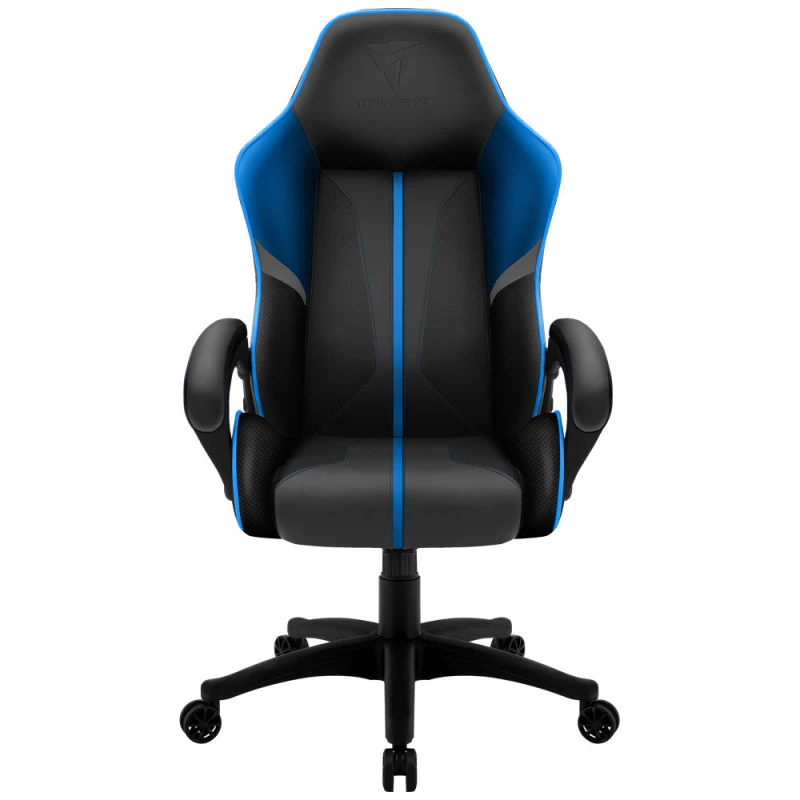 Игровое геймерское кресло ThunderX3 BC1 BOSS Ocean Grey Blue, Металл,  Экокожа,  Газлифт,  150 кг,  165-180 см,  Серый,  Синий