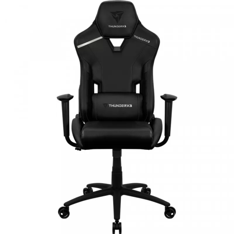 Fotoliu Gaming ThunderX3 TC3 All Black, Metal,  Piele artificiala,  Gazlift,  150 kg,  165-185 cm,  Negru