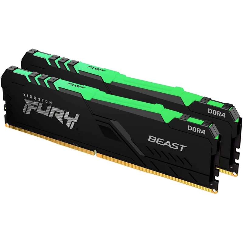 RAM KINGSTON FURY Beast RGB (KF426C16BBAK2/16), DDR4 16GB (2x8GB) 2666MHz, CL16-18-18,  1.2V