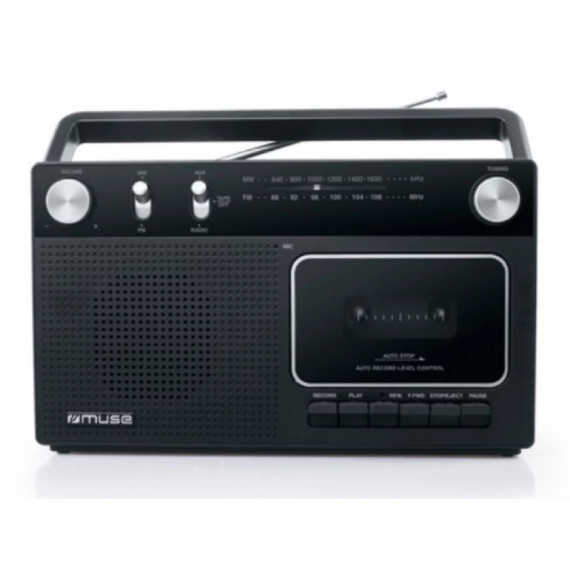 Radio portabil MUSE M-152 RC,  TUNER FM,  CASSETTE RECORDER,  BLACK