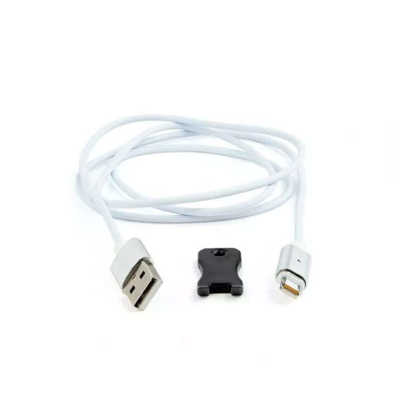Кабель USB GEMBIRD CC-USB2-AMLMM-1M, Magnetic USB 2.0 to 8-pin male connector cable,  silver,  1 m