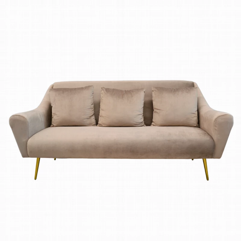 Диван DP GLORIOSA~MS01-36+GOLD LEG, Металл,  Ткань,  Коричневый, 200 x 95 x 60