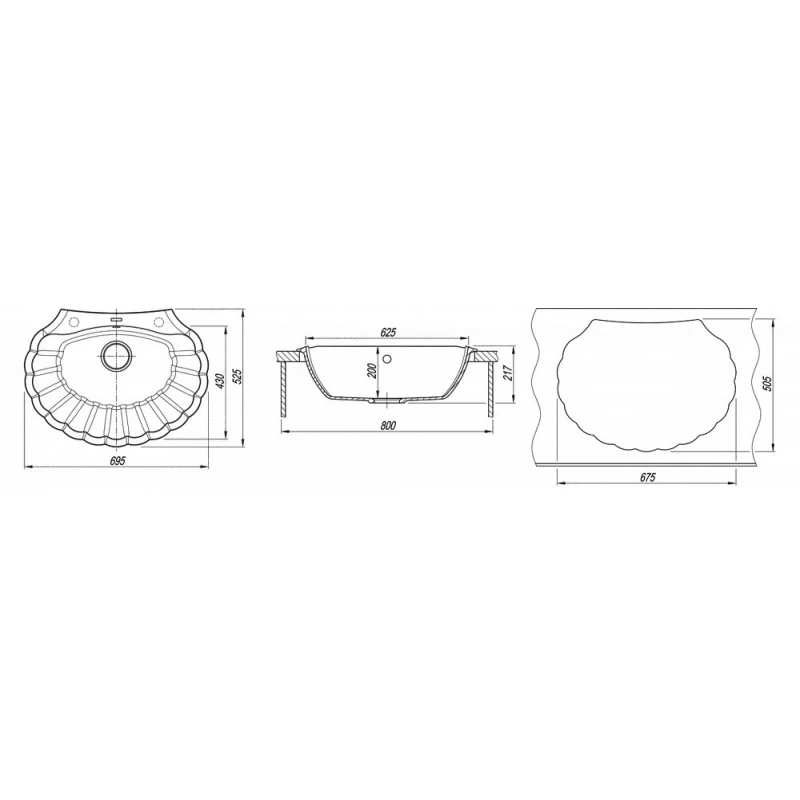 Chiuveta Florentina GREBESHOK , Quartz, Nisip, 69.5 x 52.5