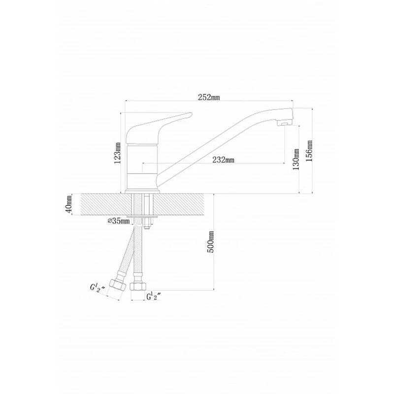 Baterie pentru chiuveta Dr.Gans NOTA , Gri