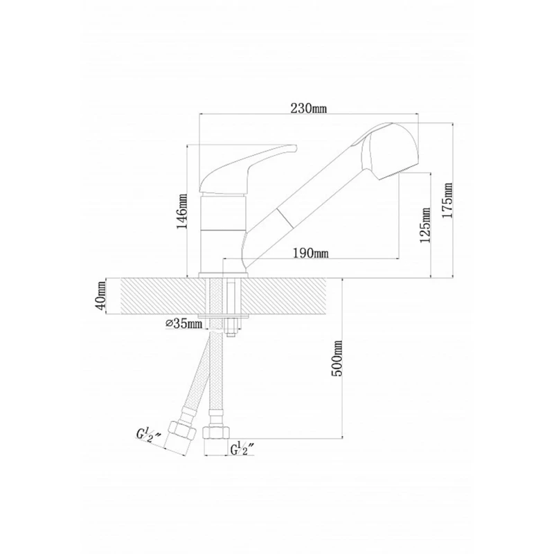 Baterie pentru chiuveta Dr.Gans SONATA, Gri