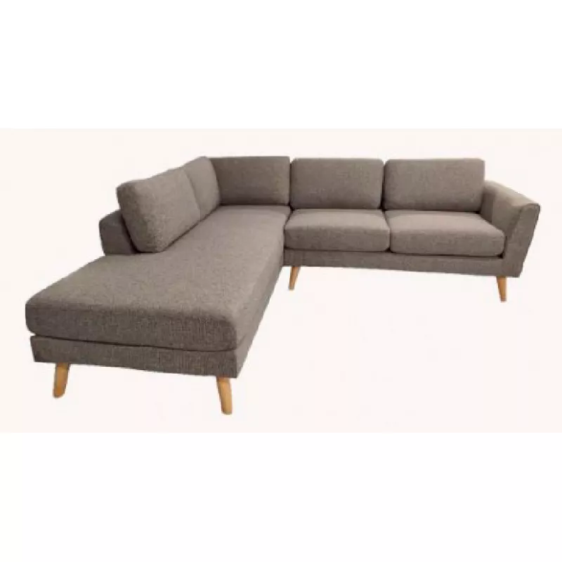 Canapea de colt DP CARLA~STINGA GREY,, Lemn,  placaj,  spuma poliuretanica,  Stofa,  Gri, 240 x 210 x 90