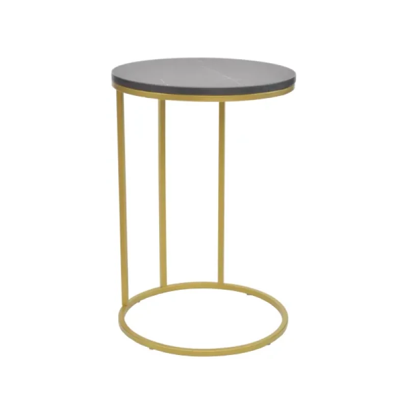 Consola DP NOTEBOOK RONDO, PAL melaminat,  Metal,  Gri ,  Auriu, 50 x 60 x 40